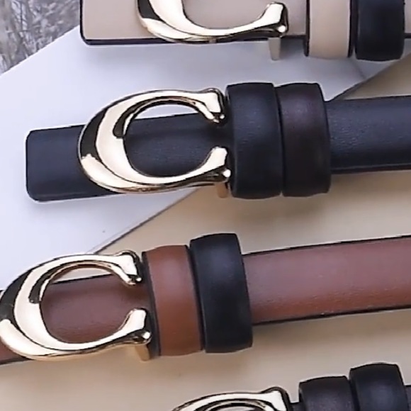 Big letter C classic buckle black belt - Picture 14 of 16